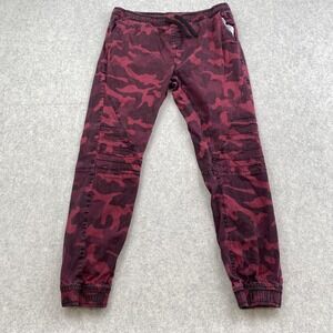 Phat Farm Pants Mens L (33x28) Red Camo Stretch Denim Jogger Streetwear Casual